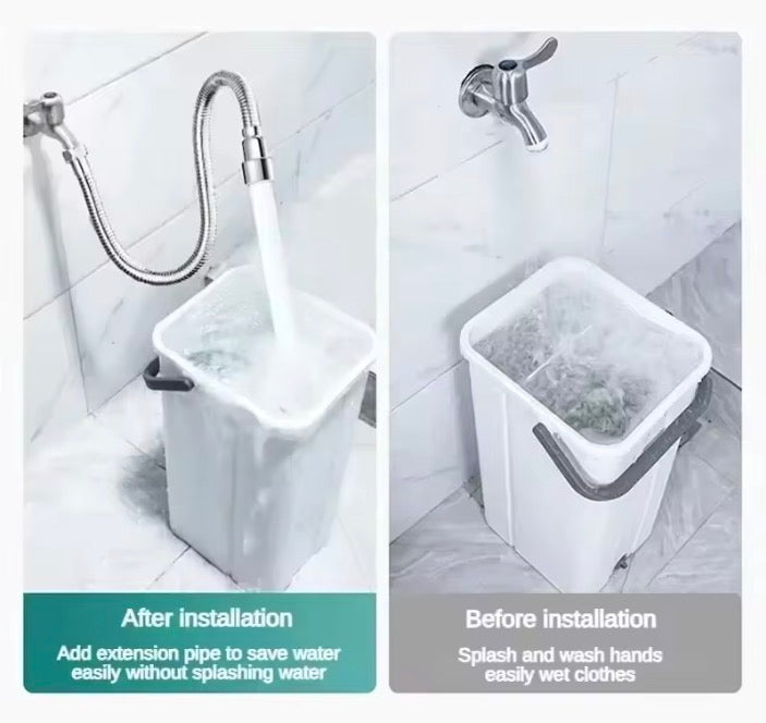Universal Stainless Steel Faucet Extender with Anti-splash Head Nozzle Aerator And Extension Hose for Kitchen Sink