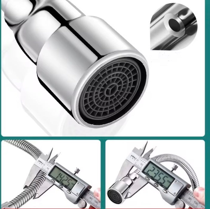 Universal Stainless Steel Faucet Extender with Anti-splash Head Nozzle Aerator And Extension Hose for Kitchen Sink